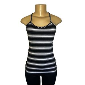 Lululemon power y tank striped size 6 black white